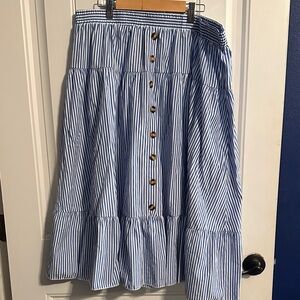 SHEIN Blue Striped A-Line Skirt